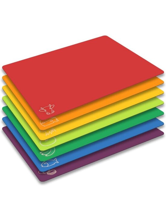Other - Flexible Plastic Cutting Board Mats Set of 7 - BPA-Free, Non-Porous, Anti-Skid